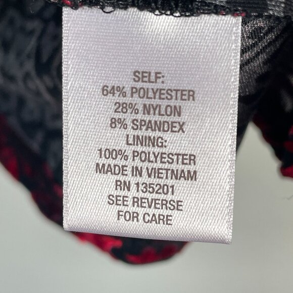 db established 1962 Womens Plus 2X Red Black Velvet Burnout Tiered Tunic Top - Picture 5 of 10